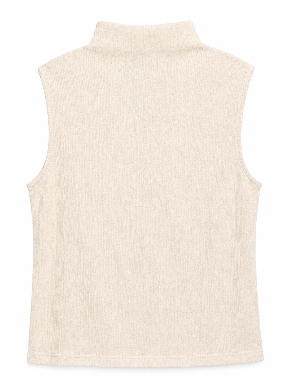 Calvin Klein Textured Sleeveless Mock Neck Top Ivory Cream Size S - Picture 4 of 4